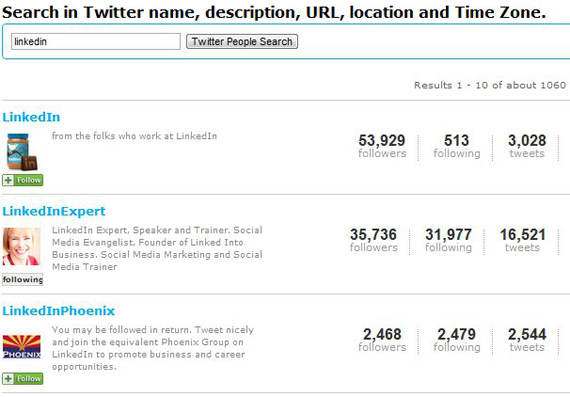 twittercounter search results