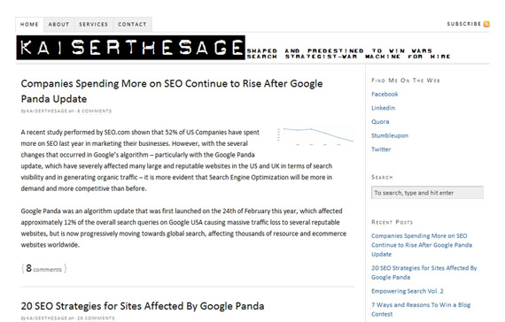 kaiserthesage homepage