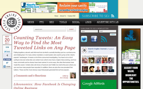 search engine journal homepage