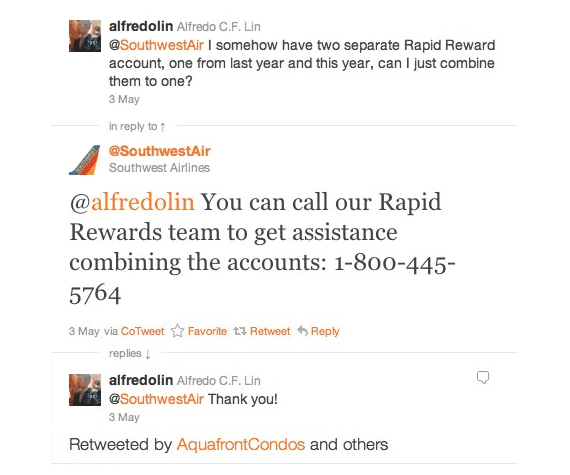southwest twitter management