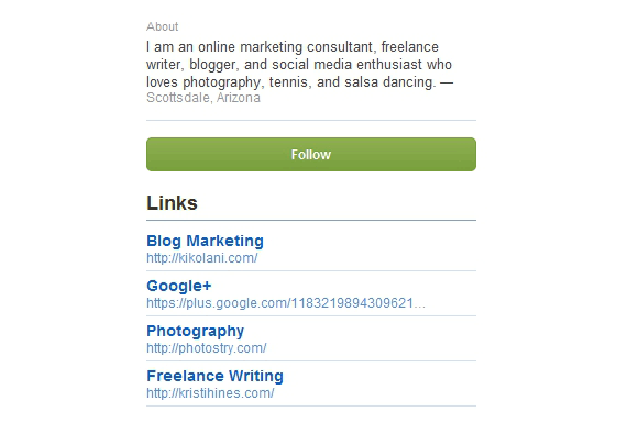 digg profile information