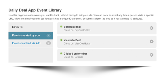 mobile event tracking with KISSmetrics