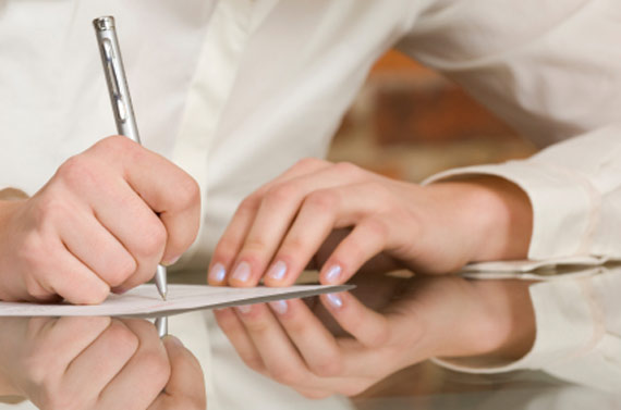 CEO writing a letter to team