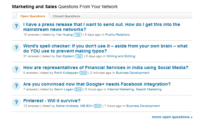linkedin answers