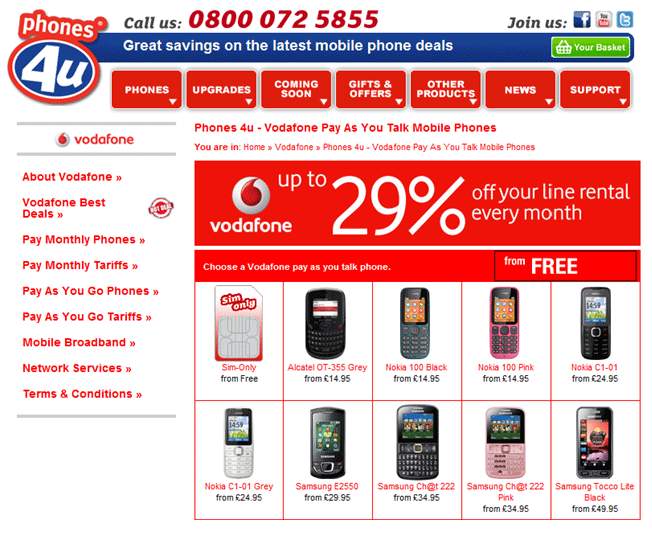 phones-4u-screenshot phones 4u screenshot