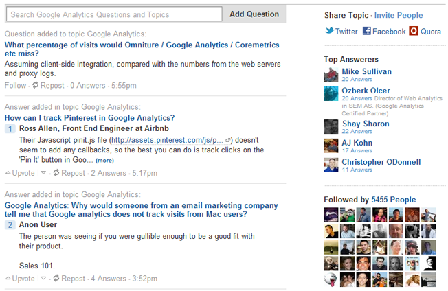 quora topic page bottom half