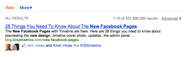 bing search results facebook enhanced