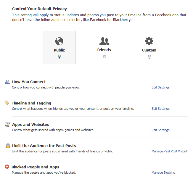 facebook personal profile privacy settings