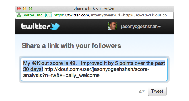 klout tweets