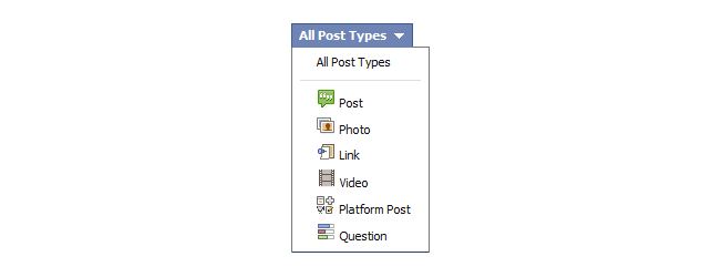 new facebook pages insights post types
