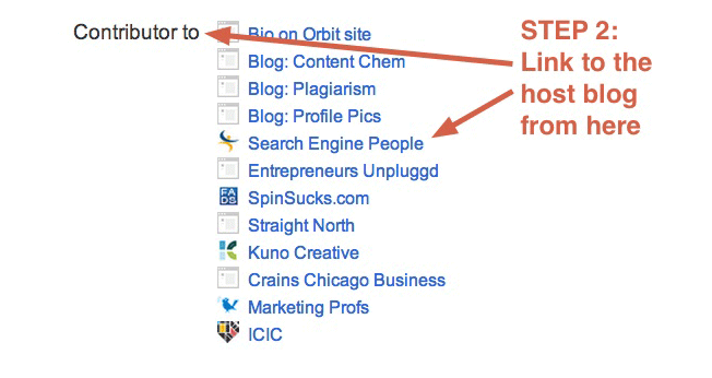 Step Two Link from your Google+ profile to your content