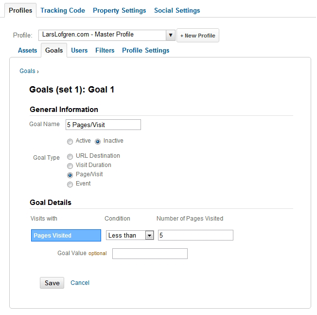 Support Site Pages Per Visit Goal Google Analytics