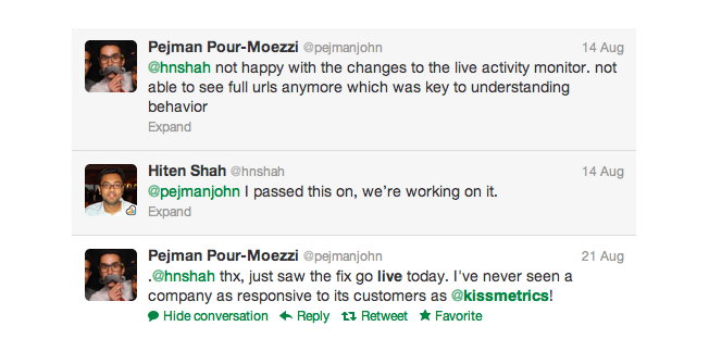 LiveFeedback3 customer feeback via Twitter