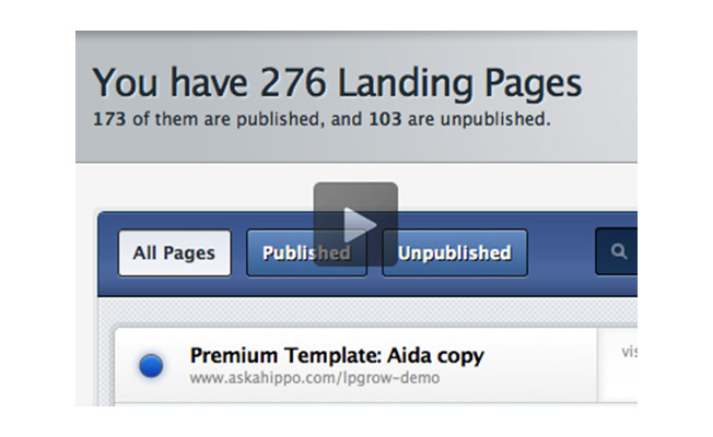 landing page video