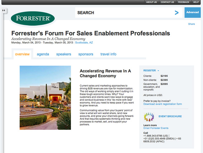 forrester landing page