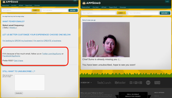 unsubscribed appsumo