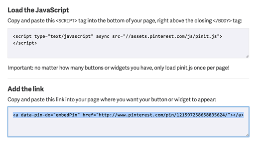 pinterest testimonials embed code