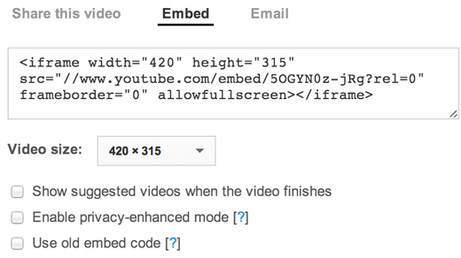 youtube testimonials embed options