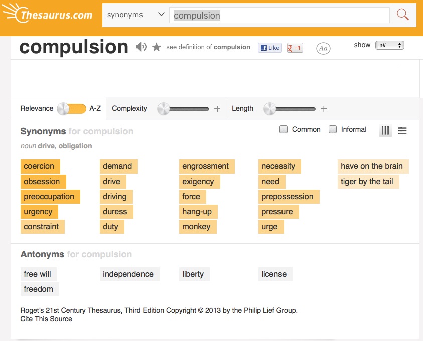 Compulsion-Thesaurus
