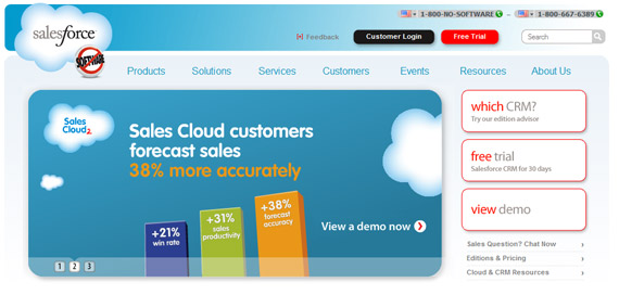 salesforce.com call to action example