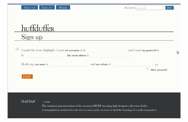 huffduffer form