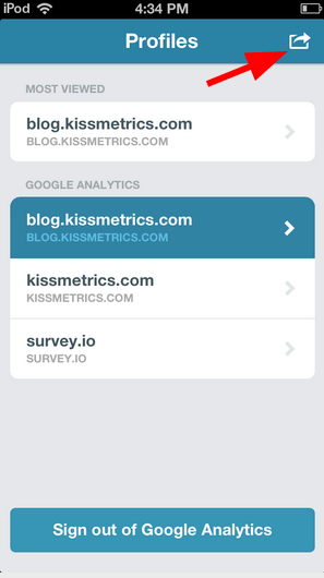 my analytics homepage