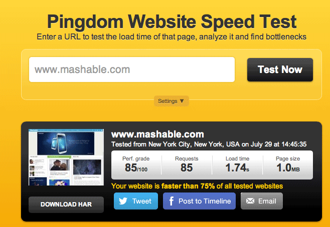  pingdom website speed test
