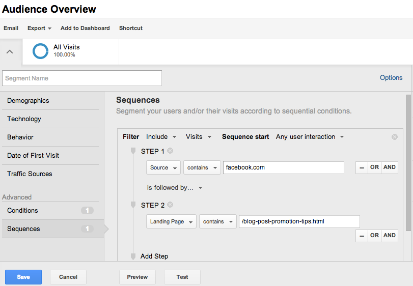 create custom segments