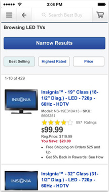 narrow results