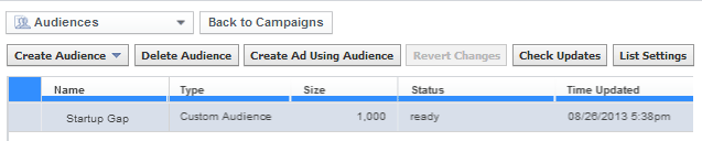 les audiences personnalisées facebook