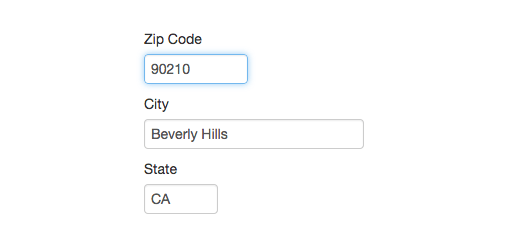 Autofill City State From Zip Access