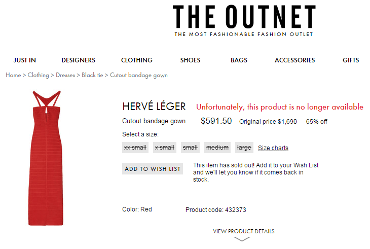 Unrealistic expectations the outnet
