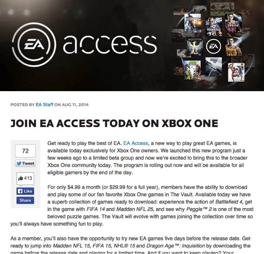 join ea access today