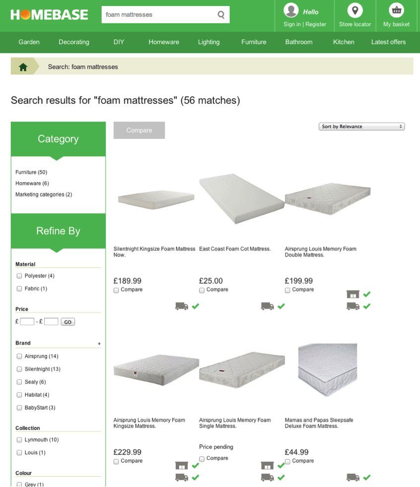 homebase mattress landing page