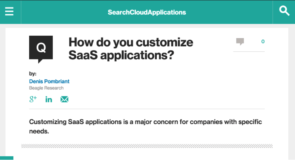 how do you customize SaaS applications