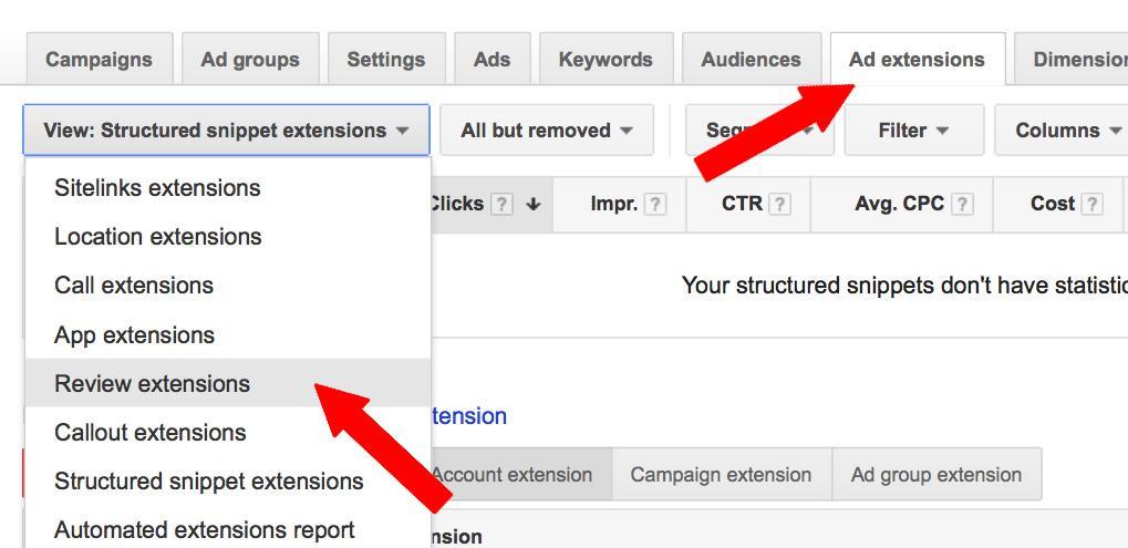 adwords-review-extensions