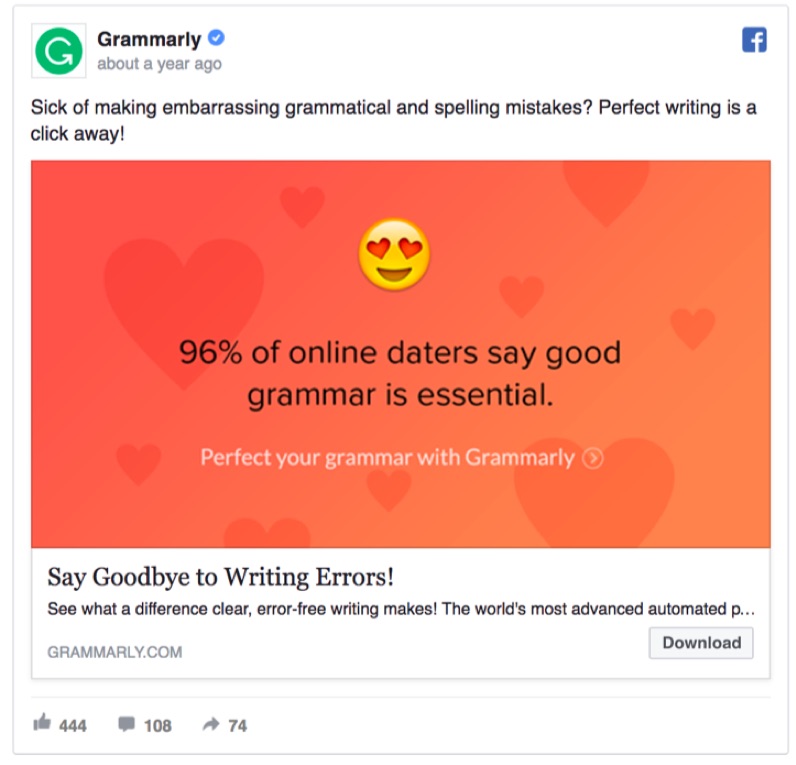 grammarly-96-percent-online-daters-facebook-ad
