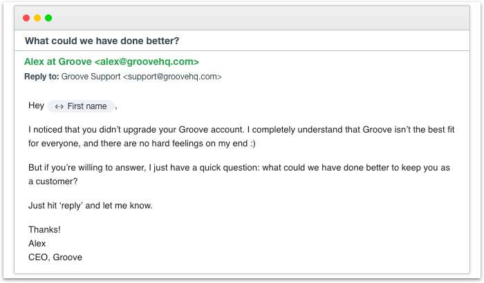 groove asking why customers are leaving
