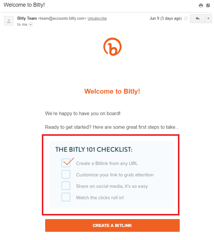 bitly onboarding email