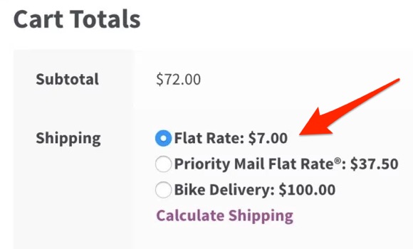 flat rate shipping option