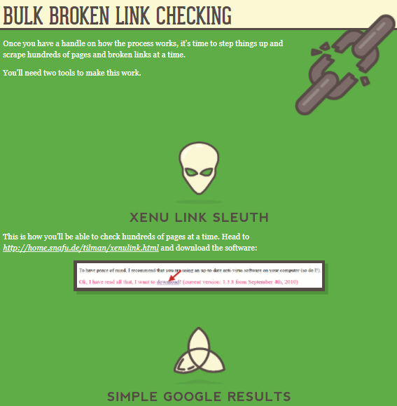 bulk broken link checking