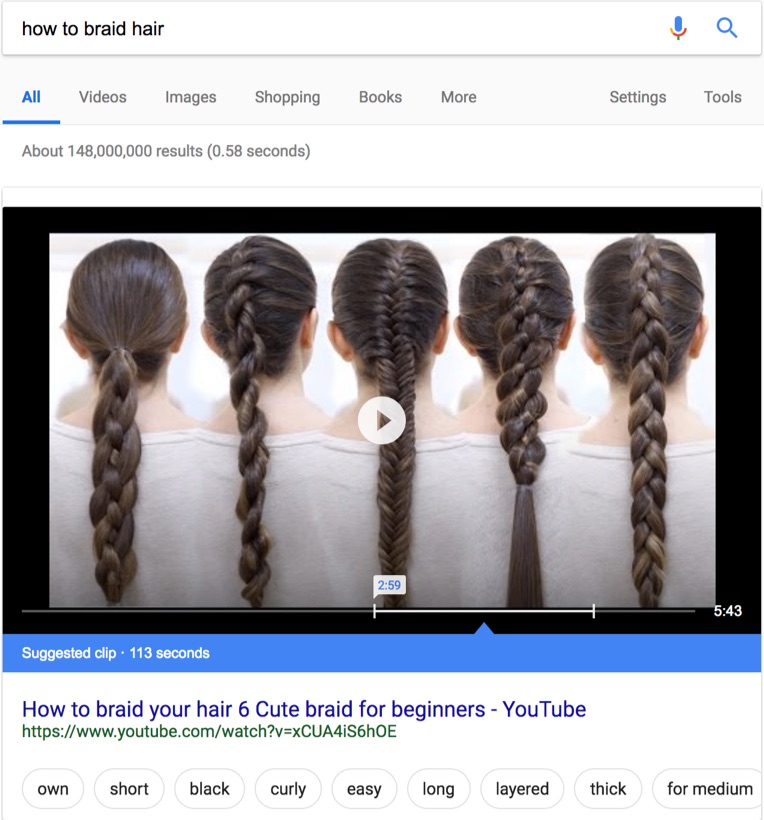 how to braid hair rich snippets on google search