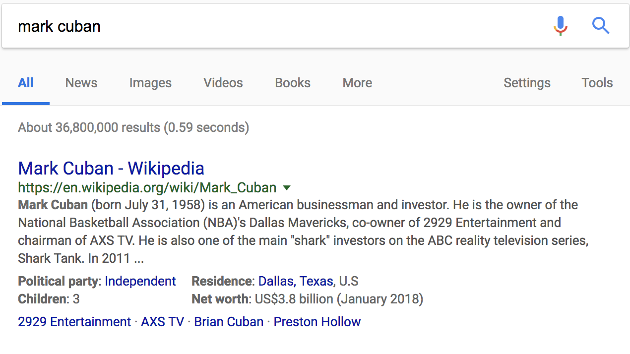 mark cuban search result