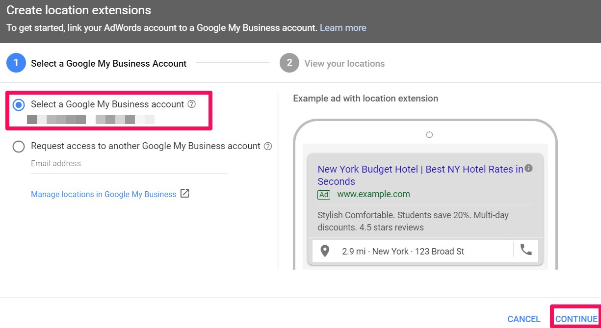 select a google my business account