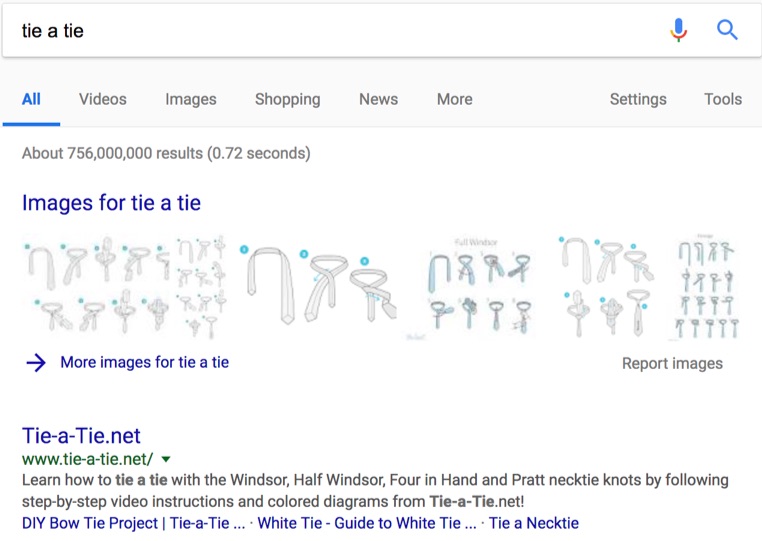 tie a tie google search rich snippet