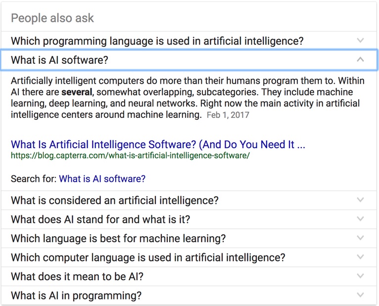 what is ai software google question