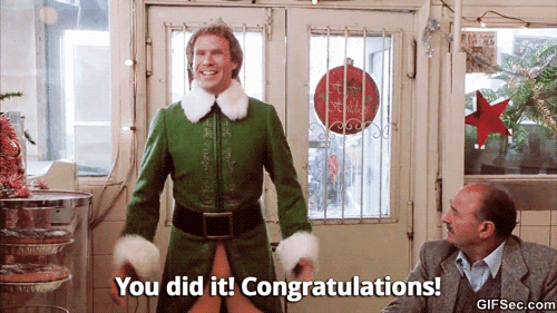 you did it congratulations elf will ferrell gif