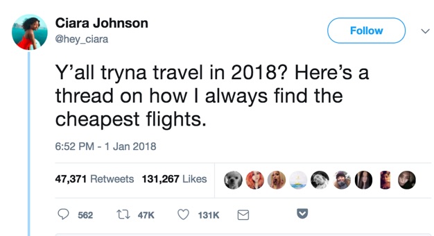 cheap flights twitter thread