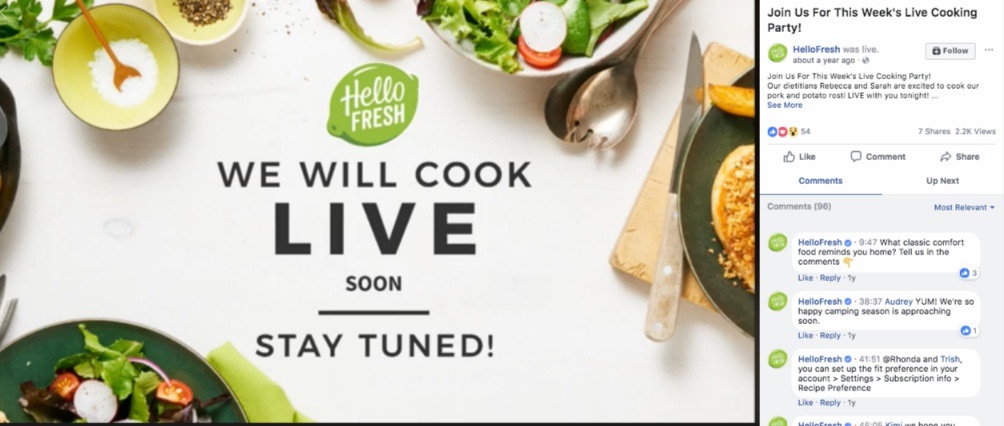 hellofresh live cooking show on facebook