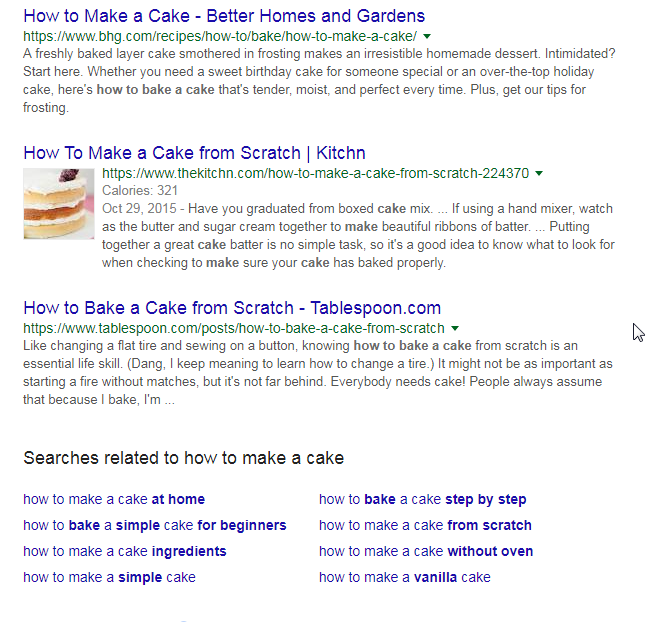 how to make cake google search results